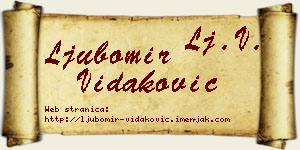 Ljubomir Vidaković vizit kartica